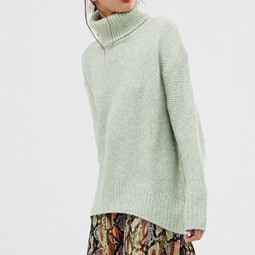 MANGO Sea foam green Knit sweater S (4) NWT